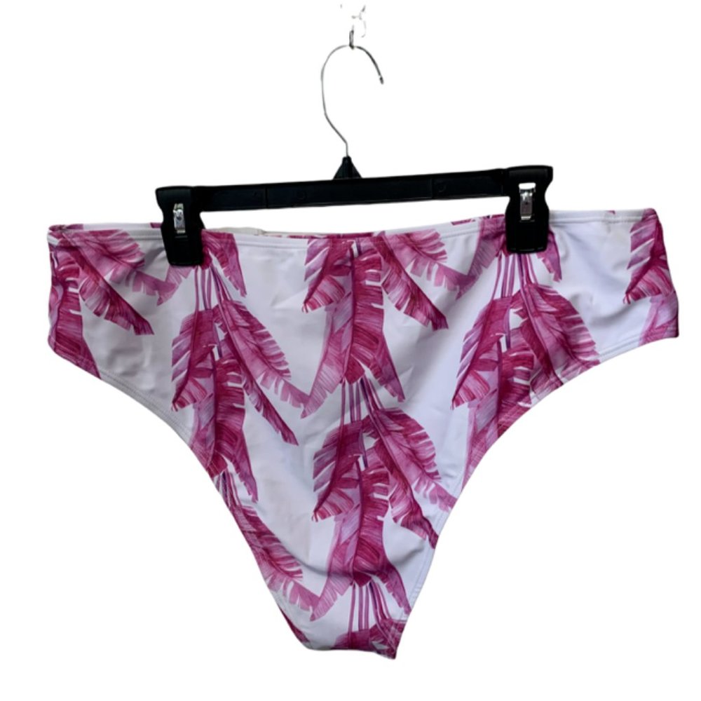 Pink and White Leaf Bikini 4XL - Picture 7 of 7